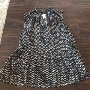 h&m black and white tank blouse